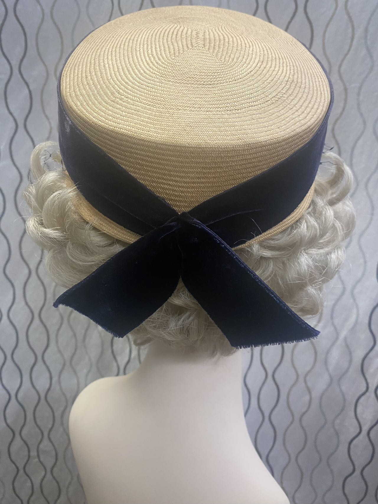 1950-1960 Straw Pillbox Hat