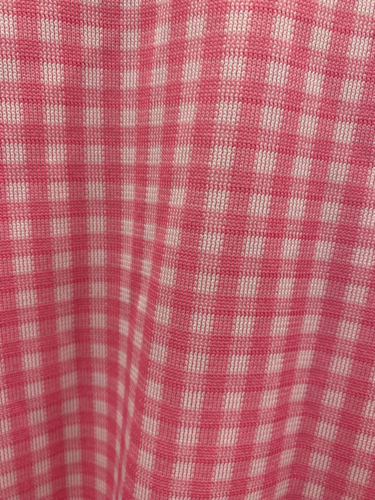 60's 70's Pink Gingham White Dagger Collar Dress