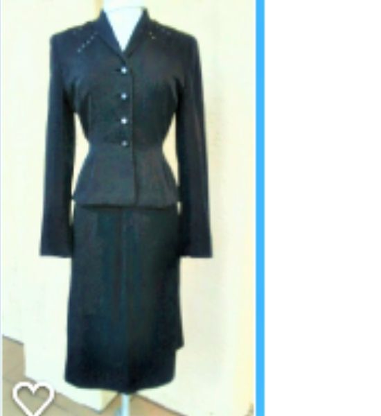 1940 black cocktail w peplum