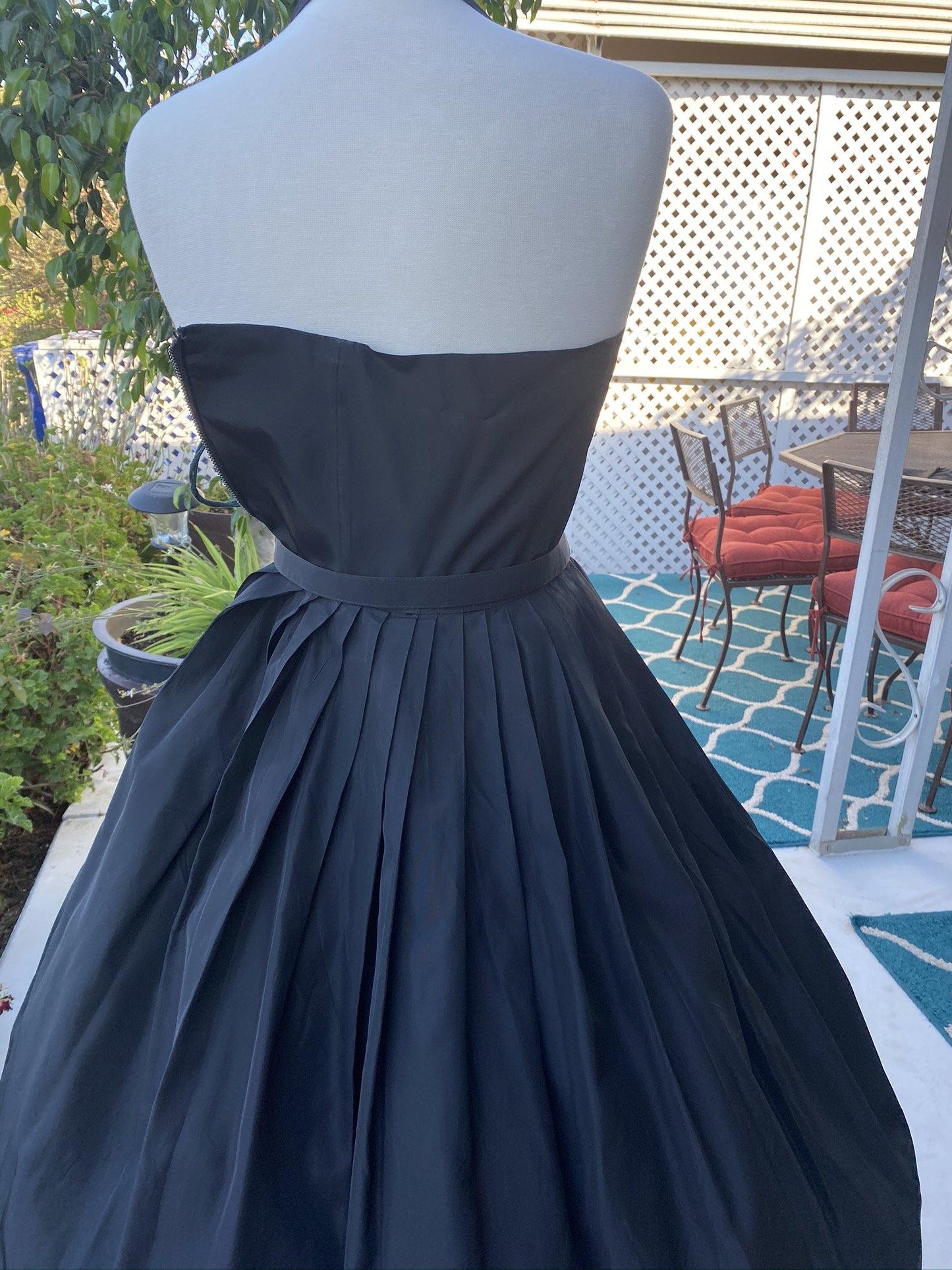1950 Vintage Black Halter Prom Party Dress with Bolero Jacket - A Walk Thru Time Vintage
