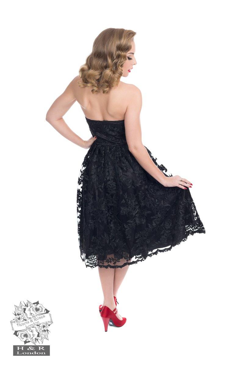 Black Chantilly Lace Strapless Dress - A Walk Thru Time Vintage