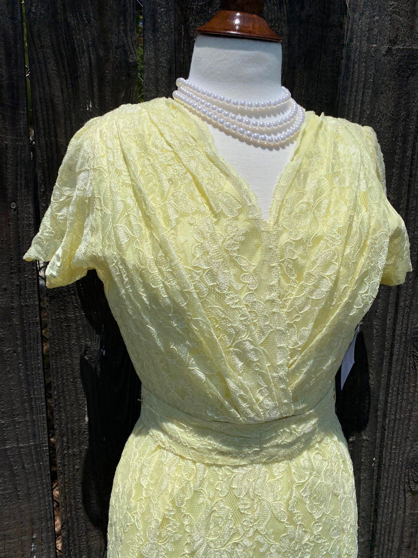1980's Yellow Lace Swing Dress - A Walk Thru Time Vintage