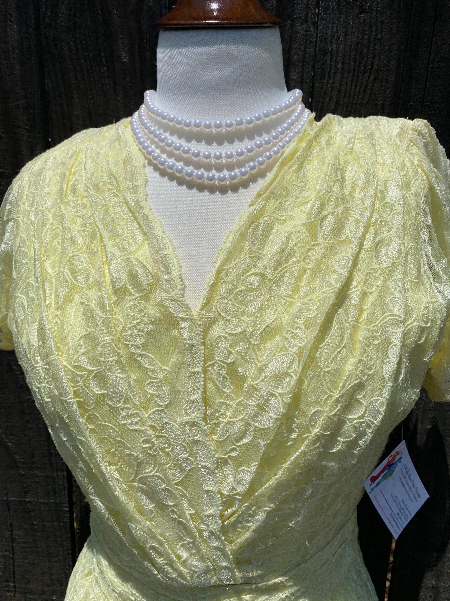 1980's Yellow Lace Swing Dress - A Walk Thru Time Vintage