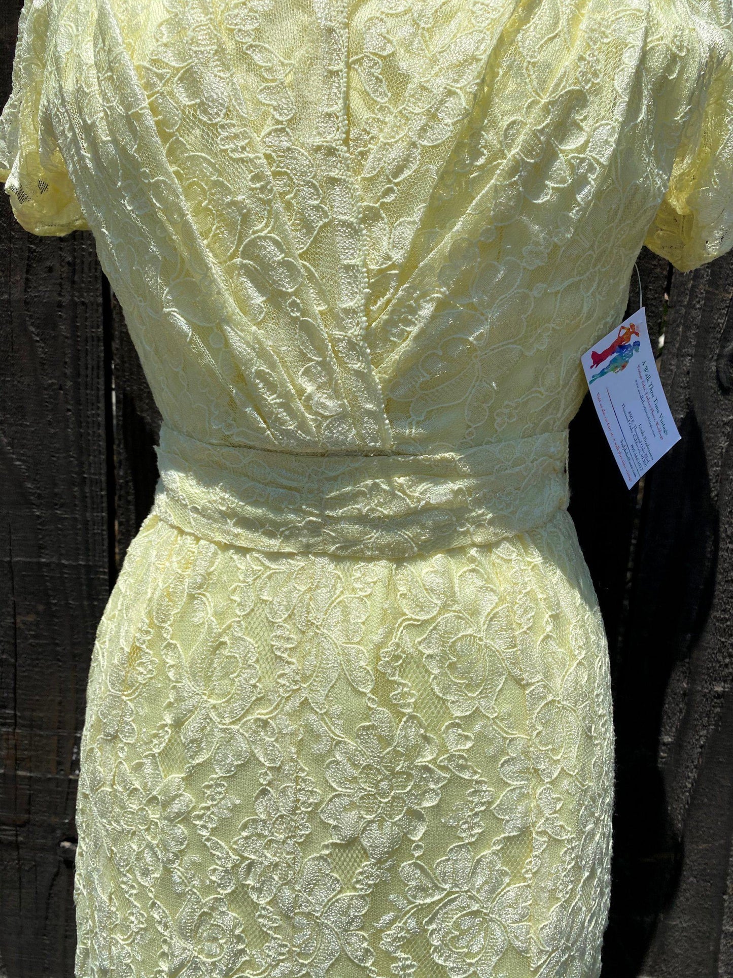 1980's Yellow Lace Swing Dress - A Walk Thru Time Vintage