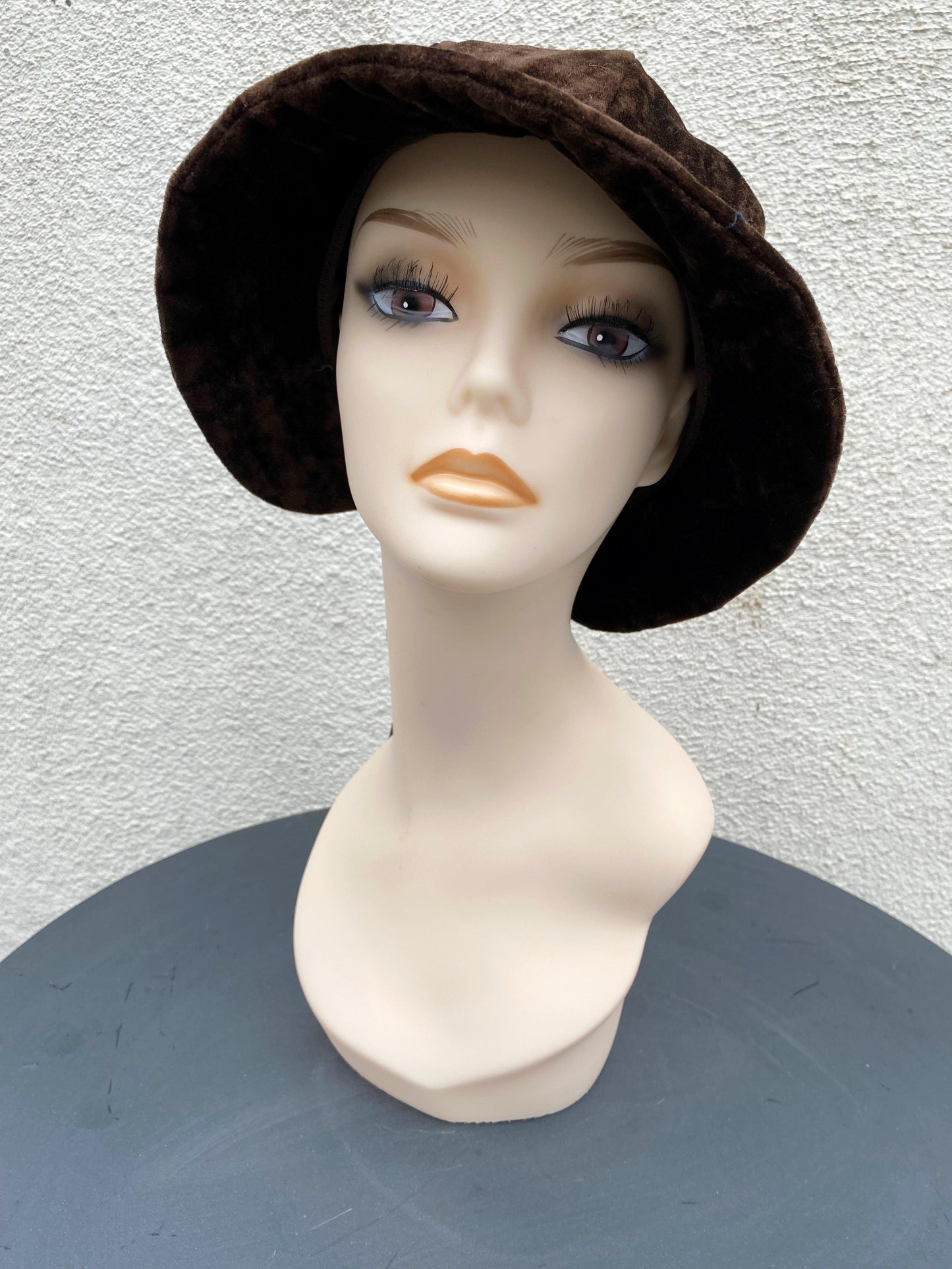 1940's Brown Velvet "Wonderful Life" Hat - A Walk Thru Time Vintage