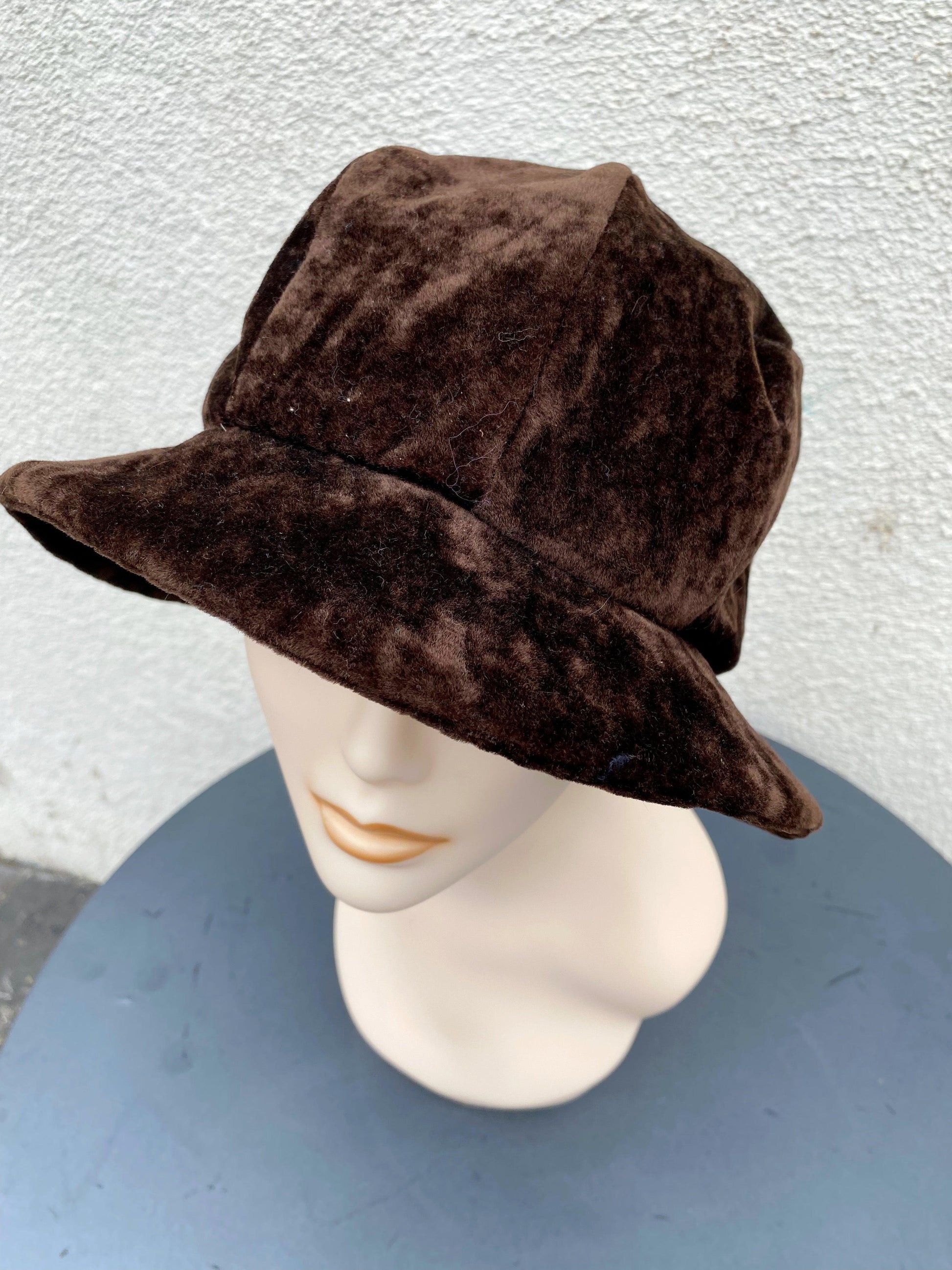 1940's Brown Velvet "Wonderful Life" Hat - A Walk Thru Time Vintage