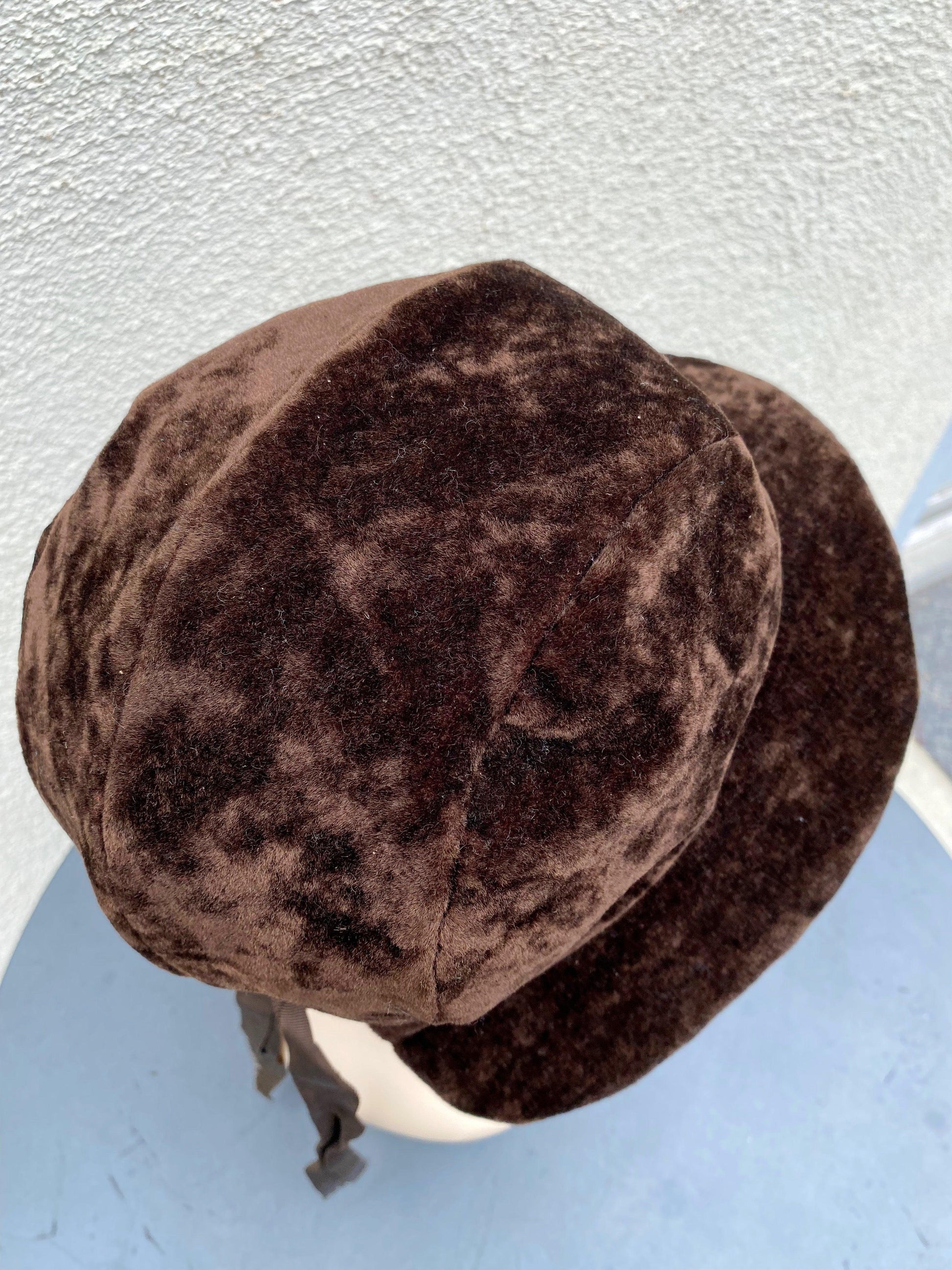 1940's Brown Velvet "Wonderful Life" Hat - A Walk Thru Time Vintage