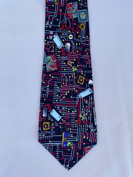 Smithsonian Institute Circuitry Tie - A Walk Thru Time Vintage