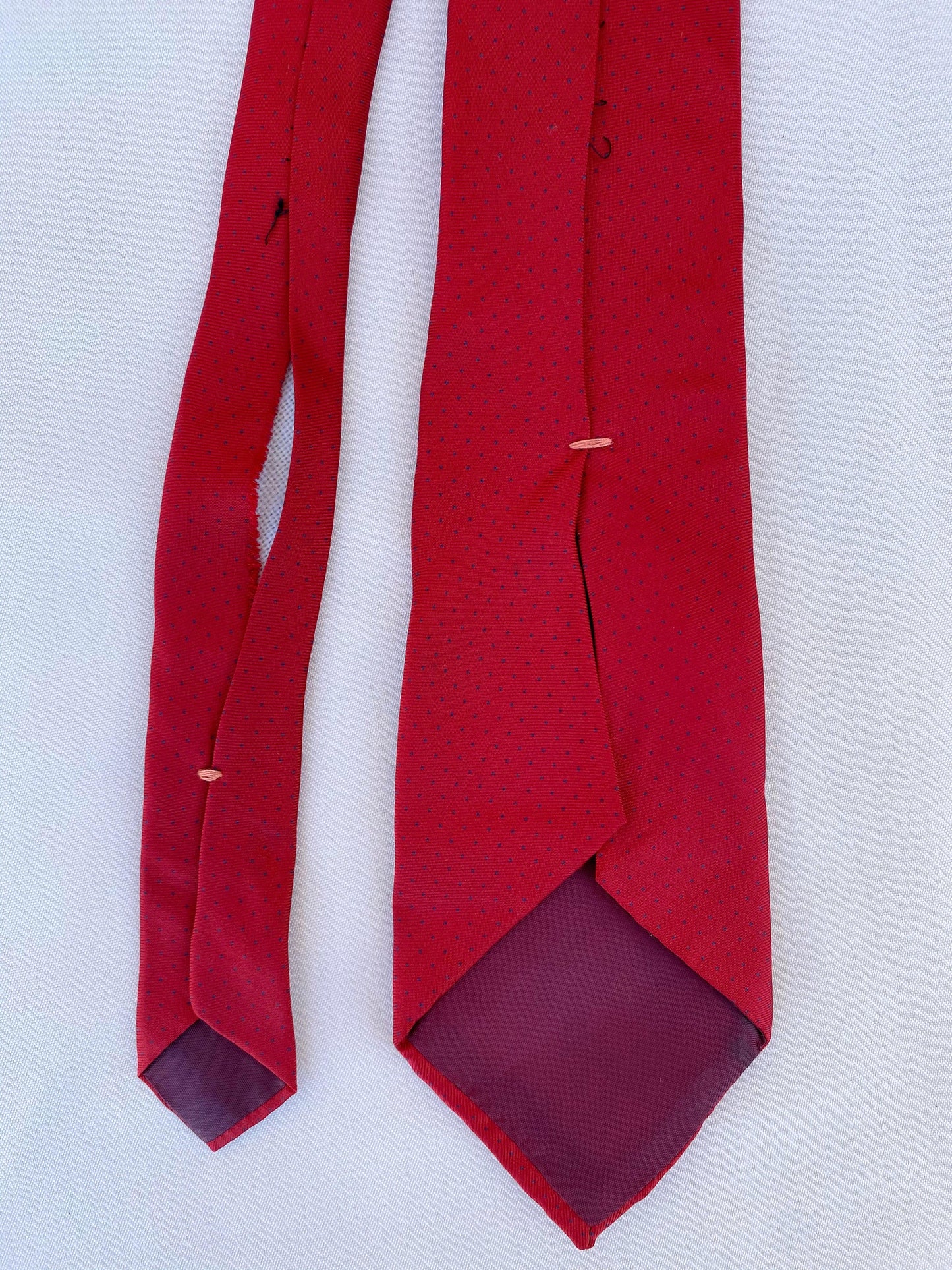 Red & Blue Polka Dot Tie - A Walk Thru Time Vintage