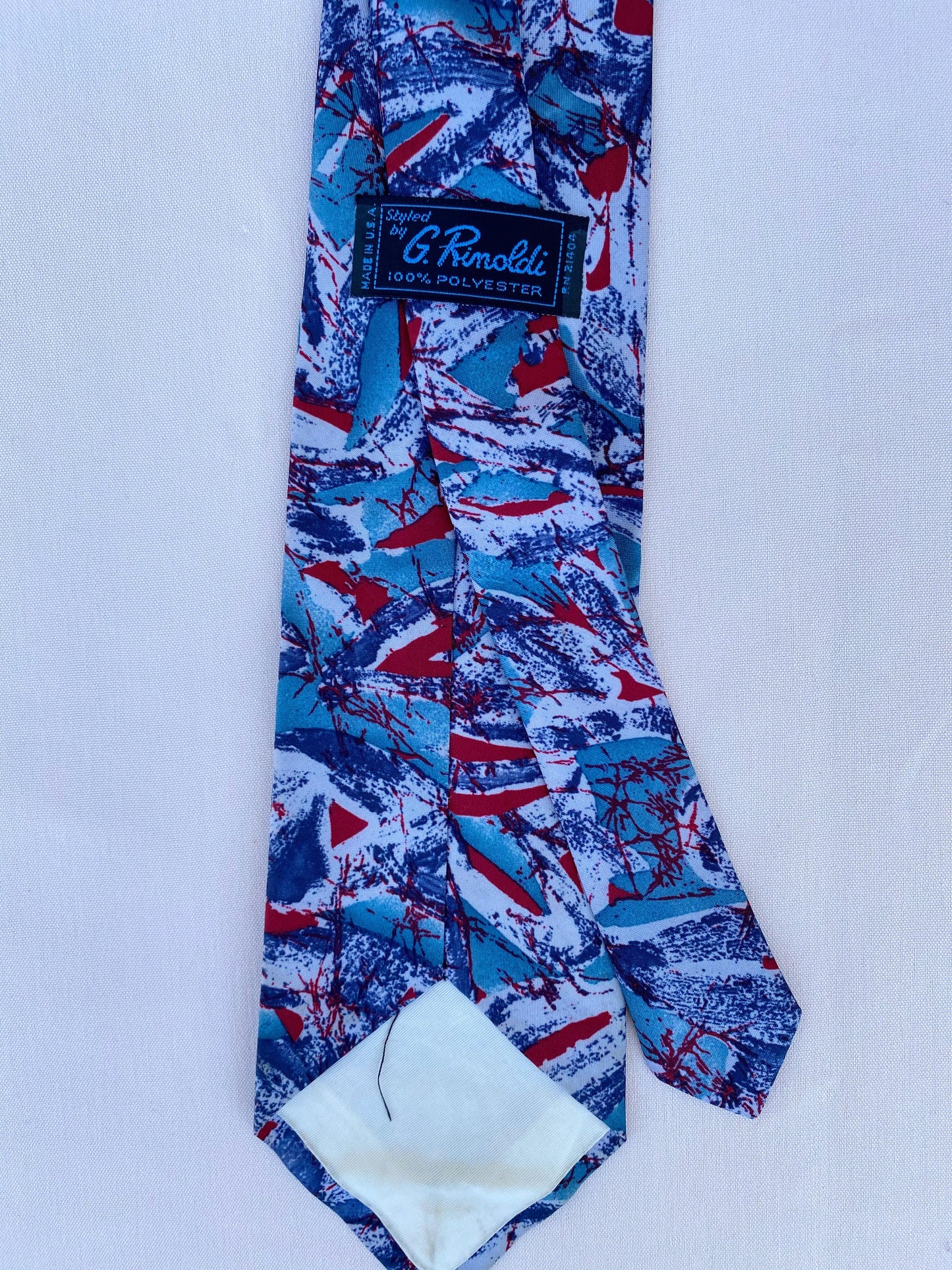 Blue & Red Abstract Tie - A Walk Thru Time Vintage