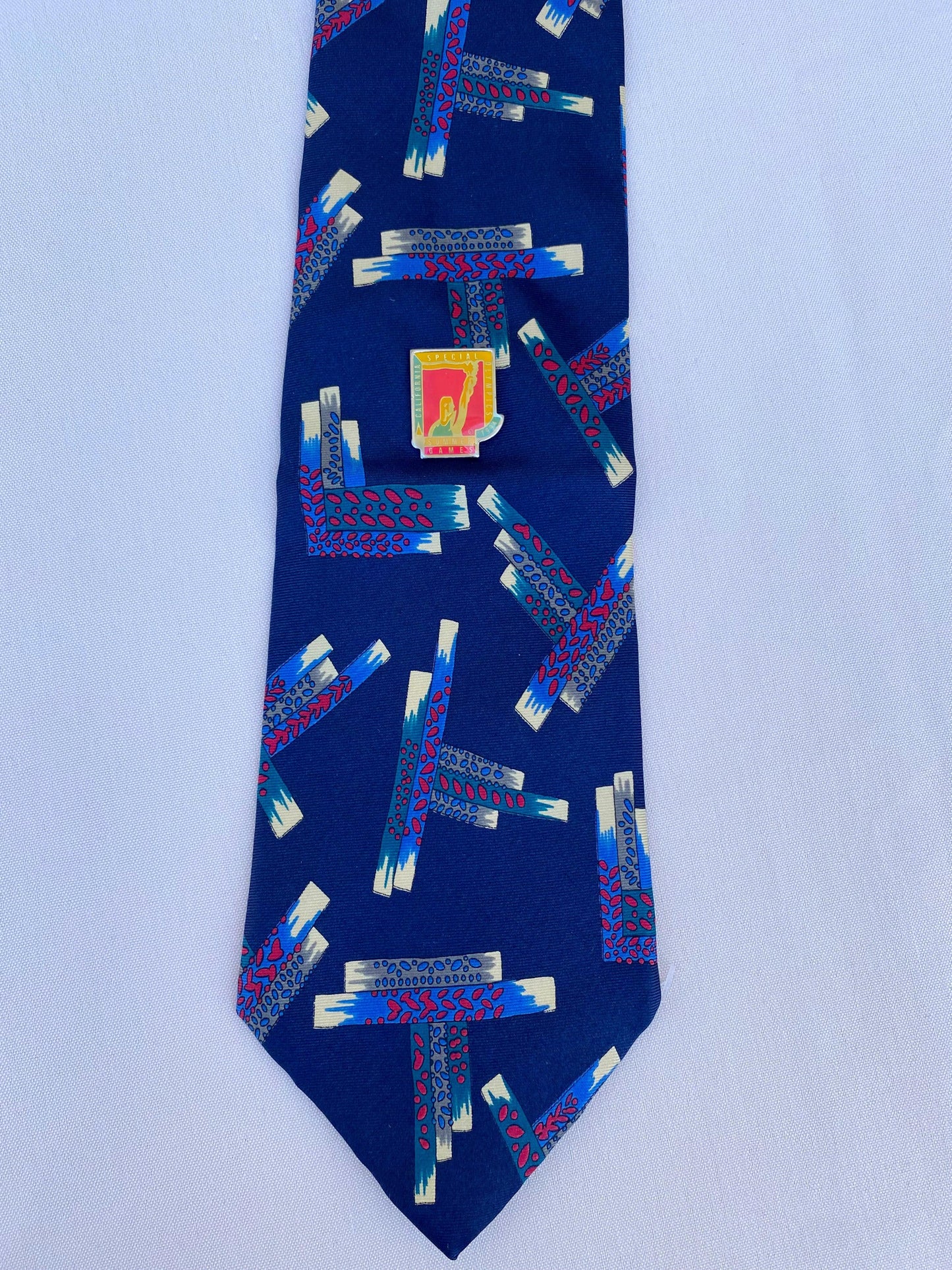 Funky Blue Tie - A Walk Thru Time Vintage