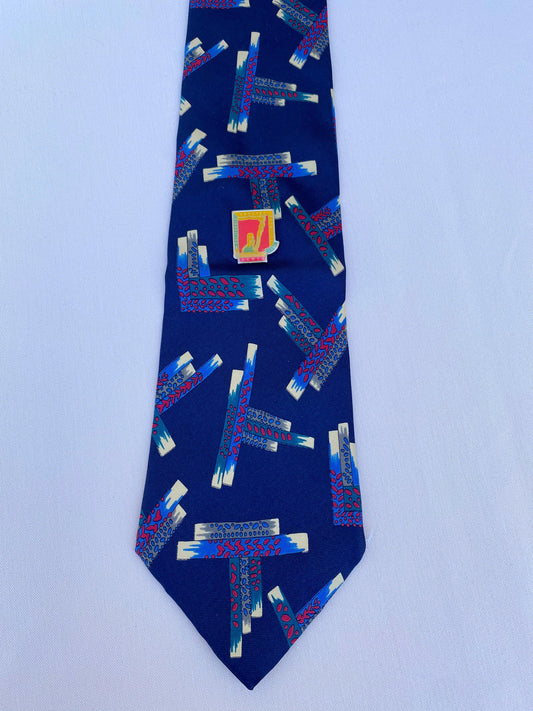 Funky Blue Tie - A Walk Thru Time Vintage