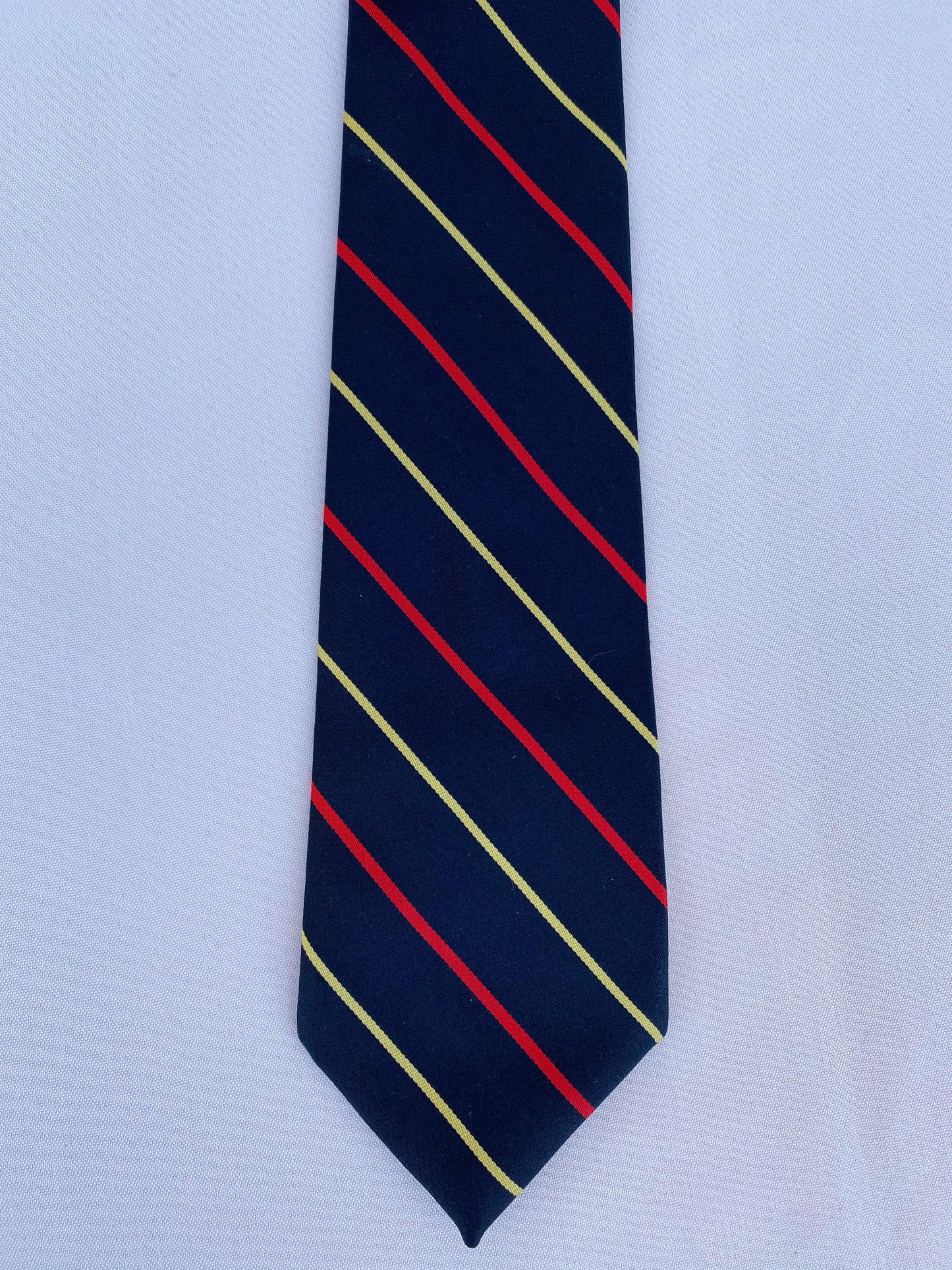 Navy Blue Horizontal Striped Tie - A Walk Thru Time Vintage