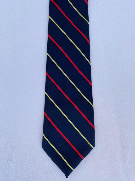 Navy Blue Horizontal Striped Tie - A Walk Thru Time Vintage