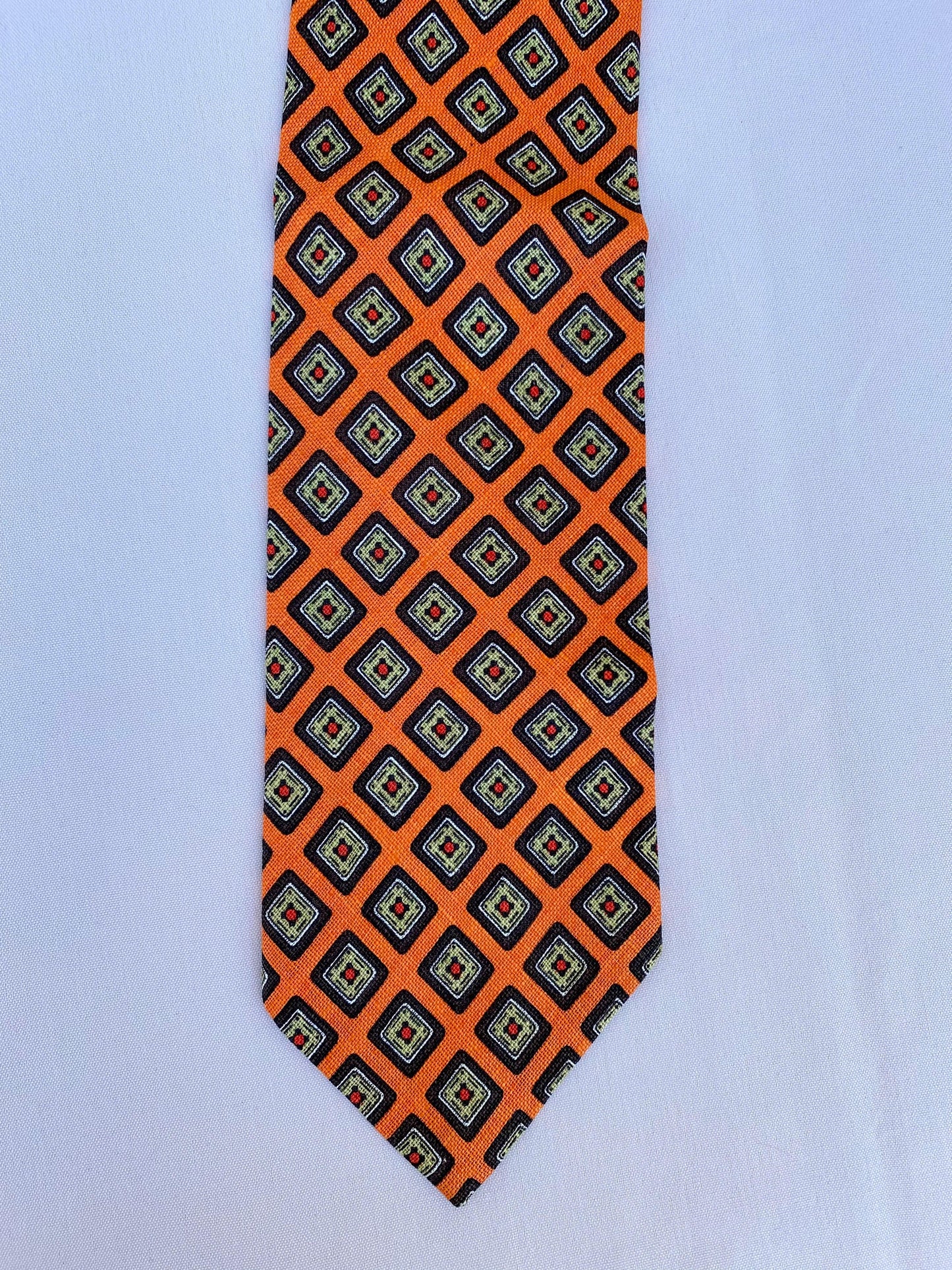 Orange Diamond Tie - A Walk Thru Time Vintage