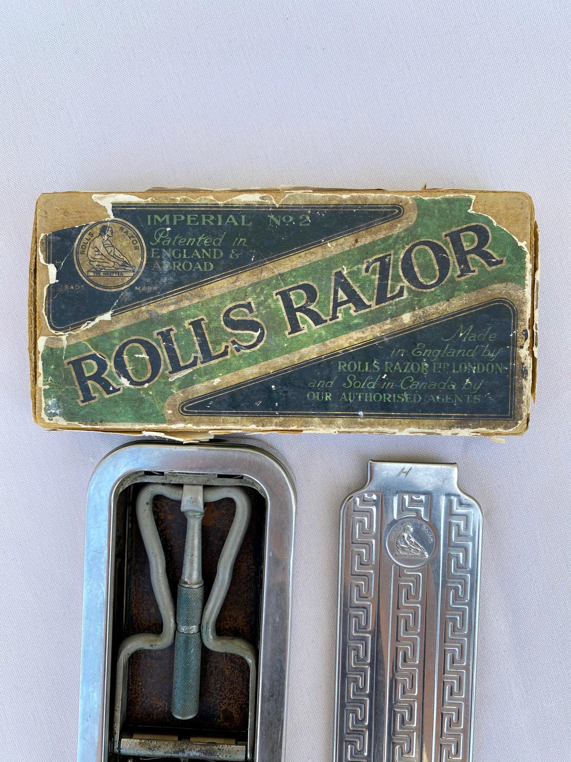 1920's Vintage Silver Rolls Razor English Shaving Kit - A Walk Thru Time Vintage