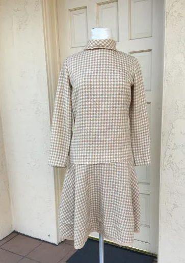 1960 Drop Waist Go Go Mod 2 piece Dress