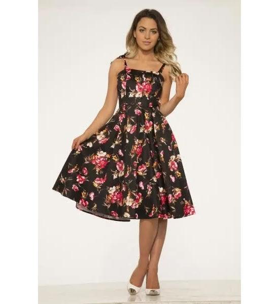 Brown Floral Kaya Swing Dress - A Walk Thru Time Vintage