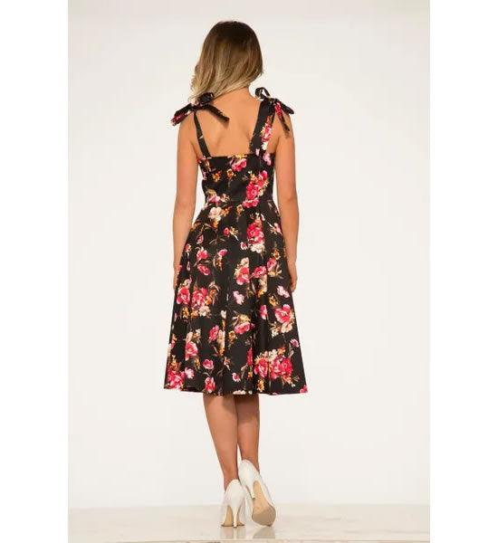 Brown Floral Kaya Swing Dress - A Walk Thru Time Vintage
