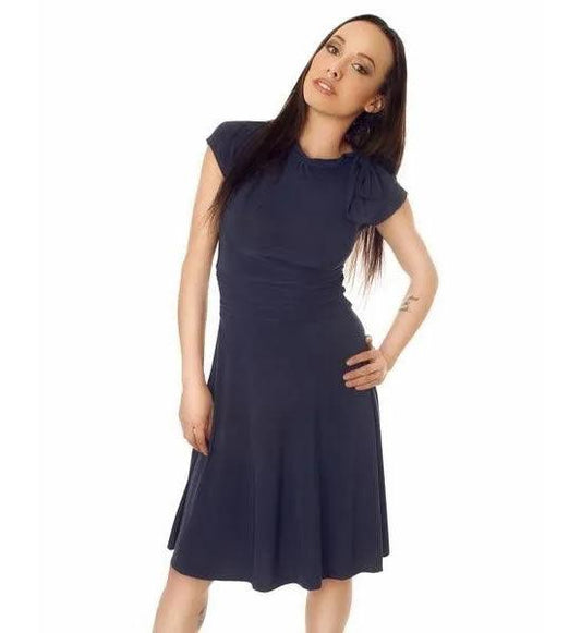 Navy Bombshell Dress - A Walk Thru Time Vintage