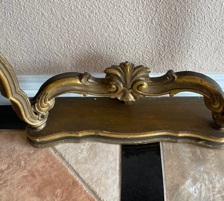 19th Century French Italian Rococo Giltwood & Marble Console