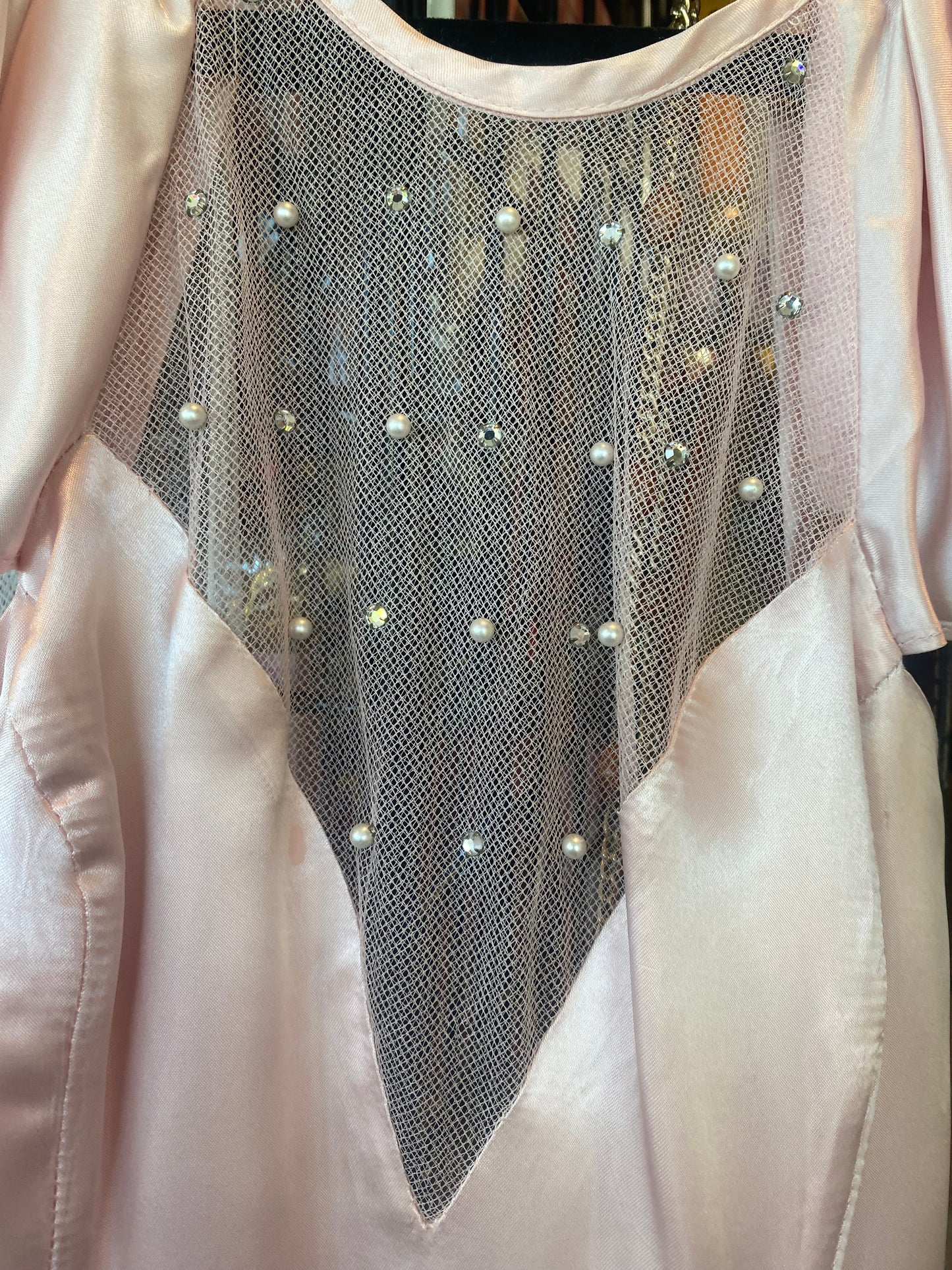 80's Pretty In Pink Satin Mermaid with Bow and Train Prom Dress