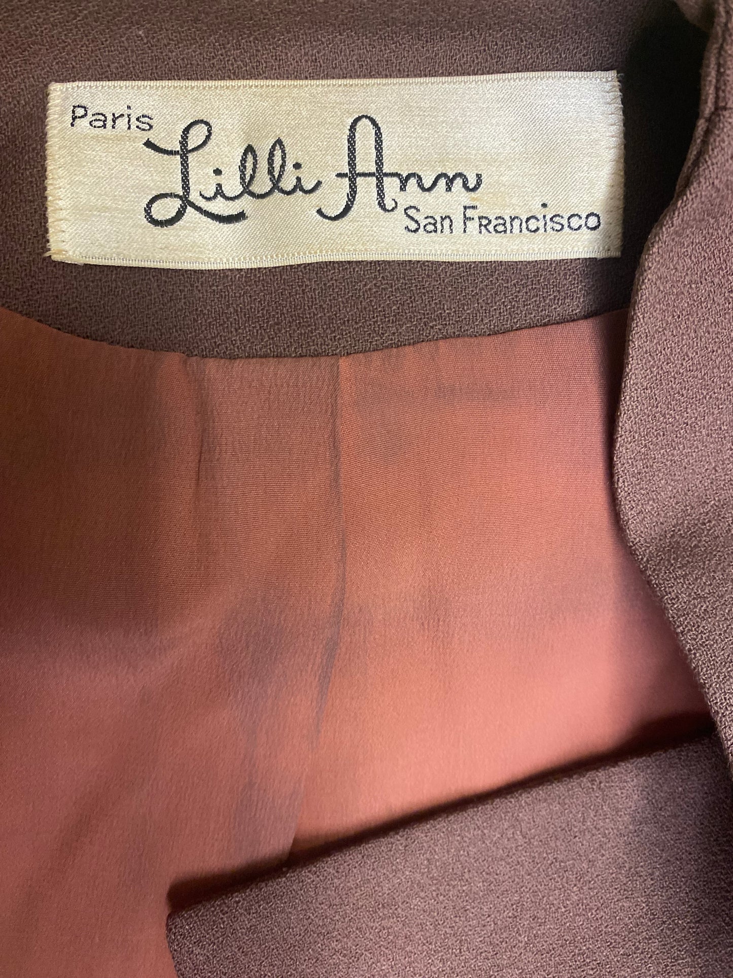 1940's Lilli Anne Brown Wool Suit with Mink Collar