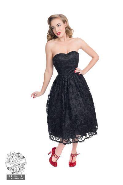 Black Chantilly Lace Strapless Dress - A Walk Thru Time Vintage
