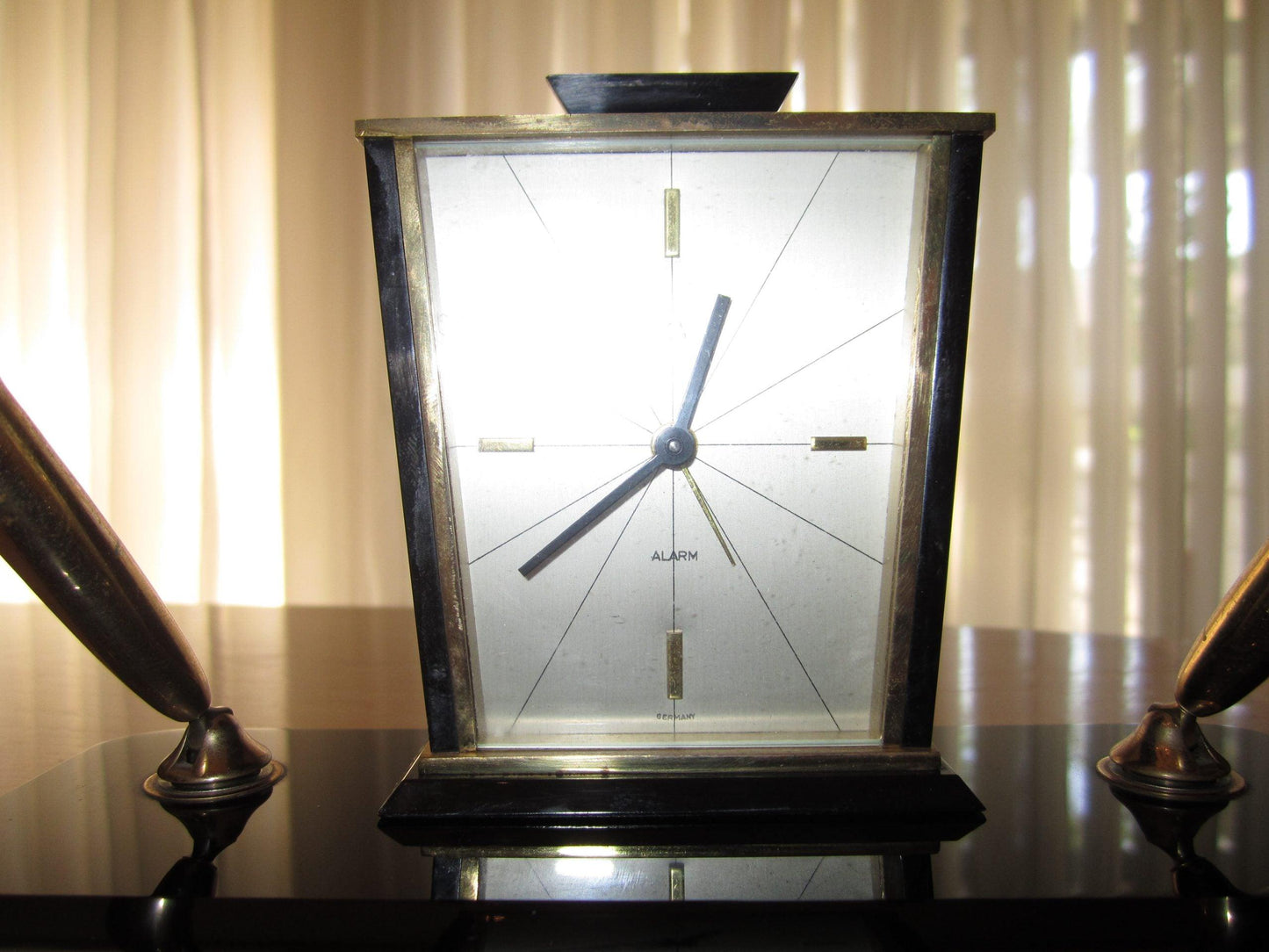 Vintage Lucite Elgin Clock Desk Alarm Carriage Bradley Time- Germany - A Walk Thru Time Vintage