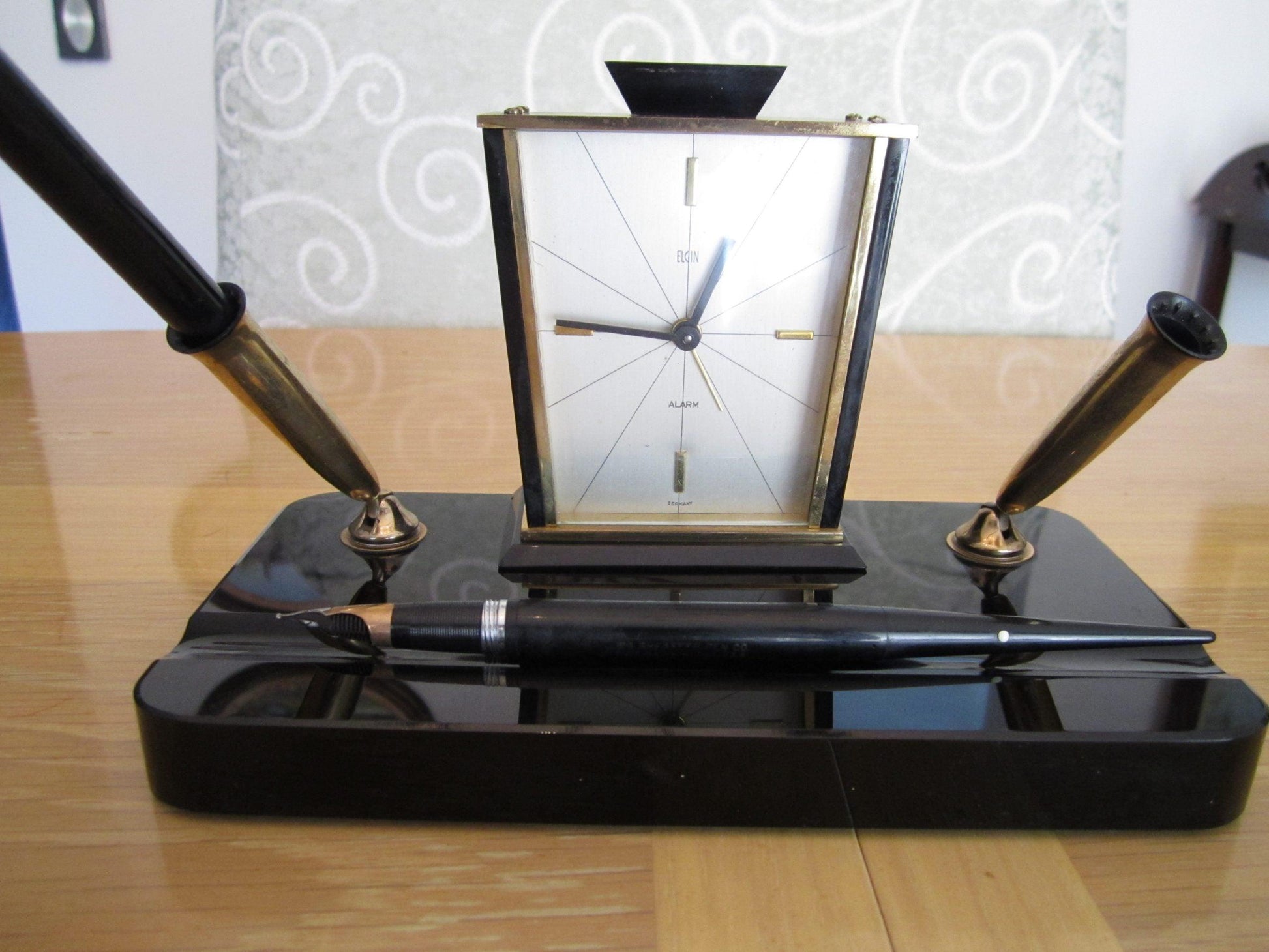 Vintage Lucite Elgin Clock Desk Alarm Carriage Bradley Time- Germany - A Walk Thru Time Vintage