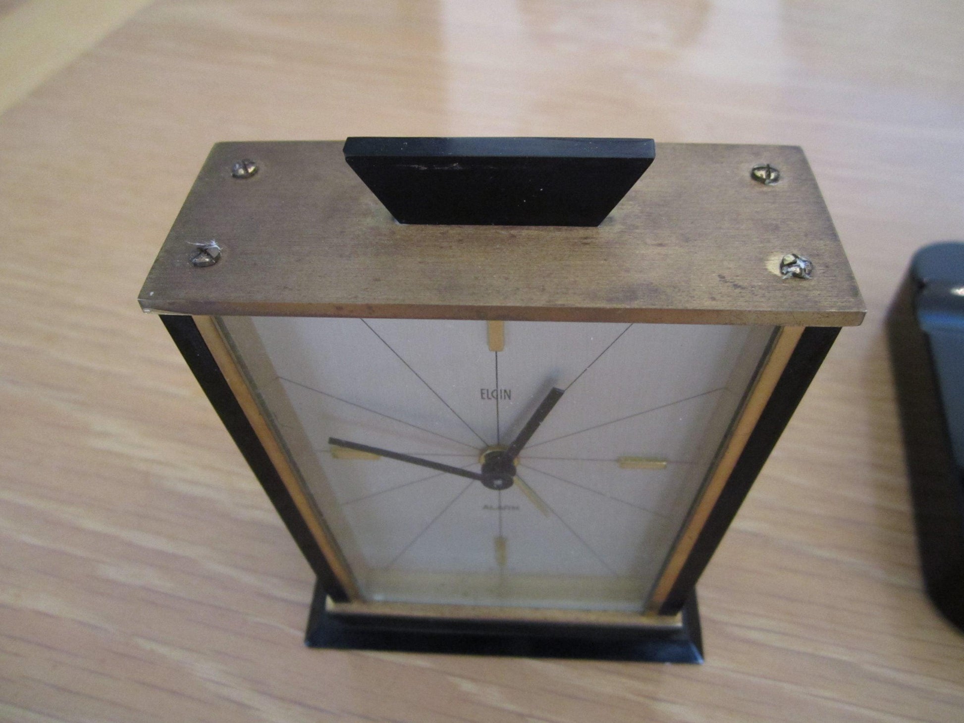 Vintage Lucite Elgin Clock Desk Alarm Carriage Bradley Time- Germany - A Walk Thru Time Vintage