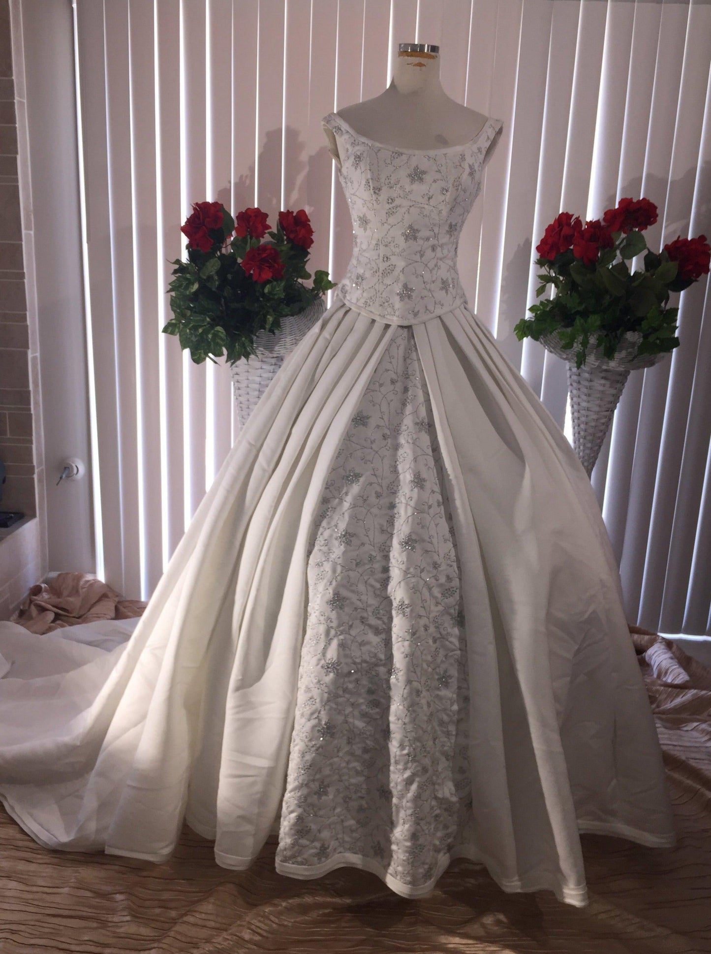 Elizabeth Chevron One of a Kind Wedding Gown - A Walk Thru Time Vintage