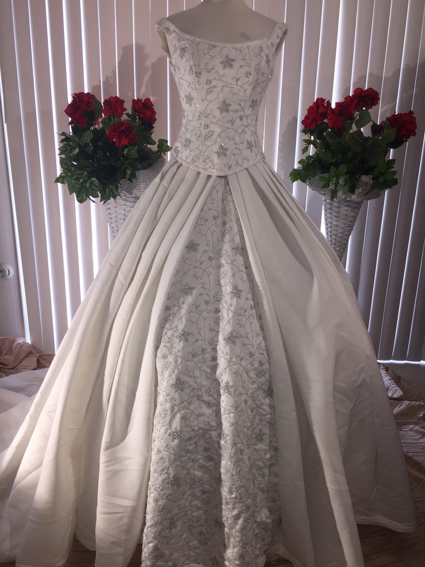 Elizabeth Chevron One of a Kind Wedding Gown - A Walk Thru Time Vintage