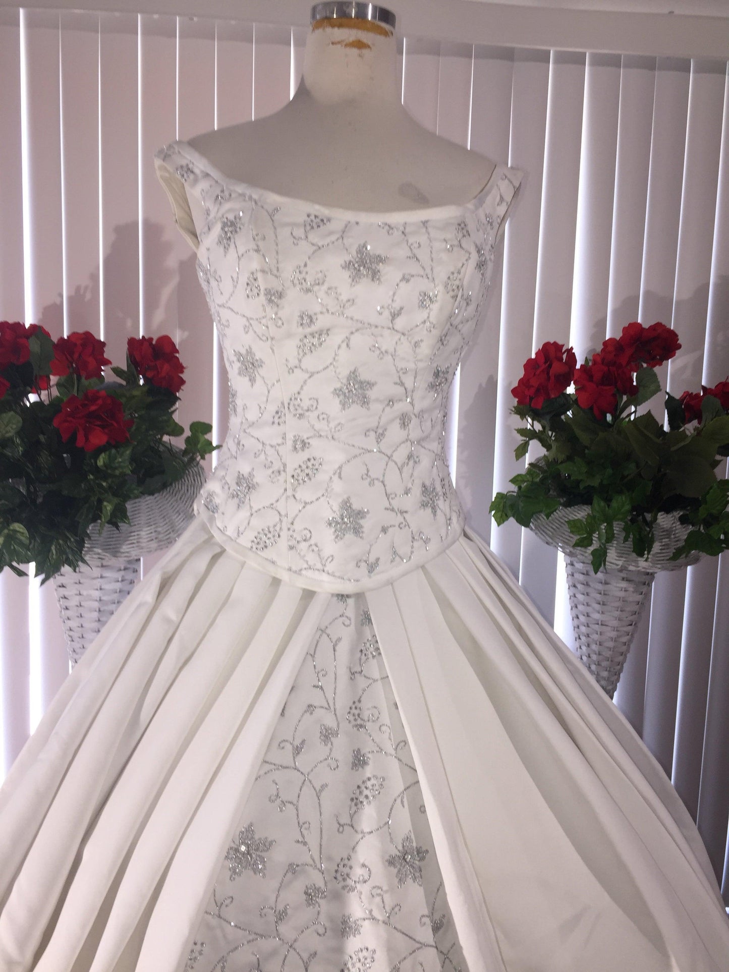 Elizabeth Chevron One of a Kind Wedding Gown - A Walk Thru Time Vintage