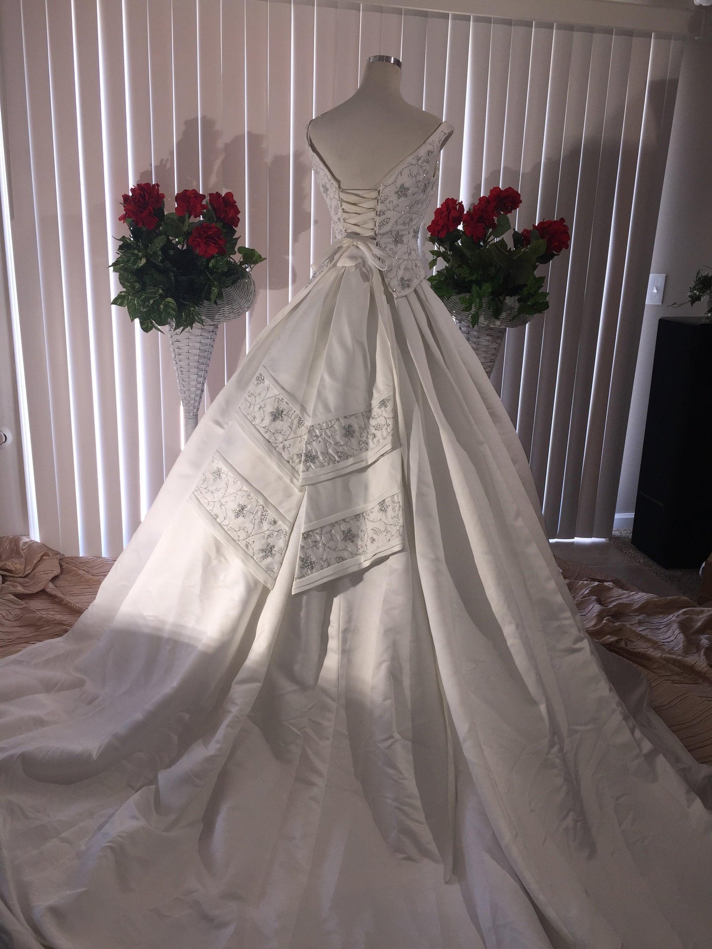 Elizabeth Chevron One of a Kind Wedding Gown - A Walk Thru Time Vintage