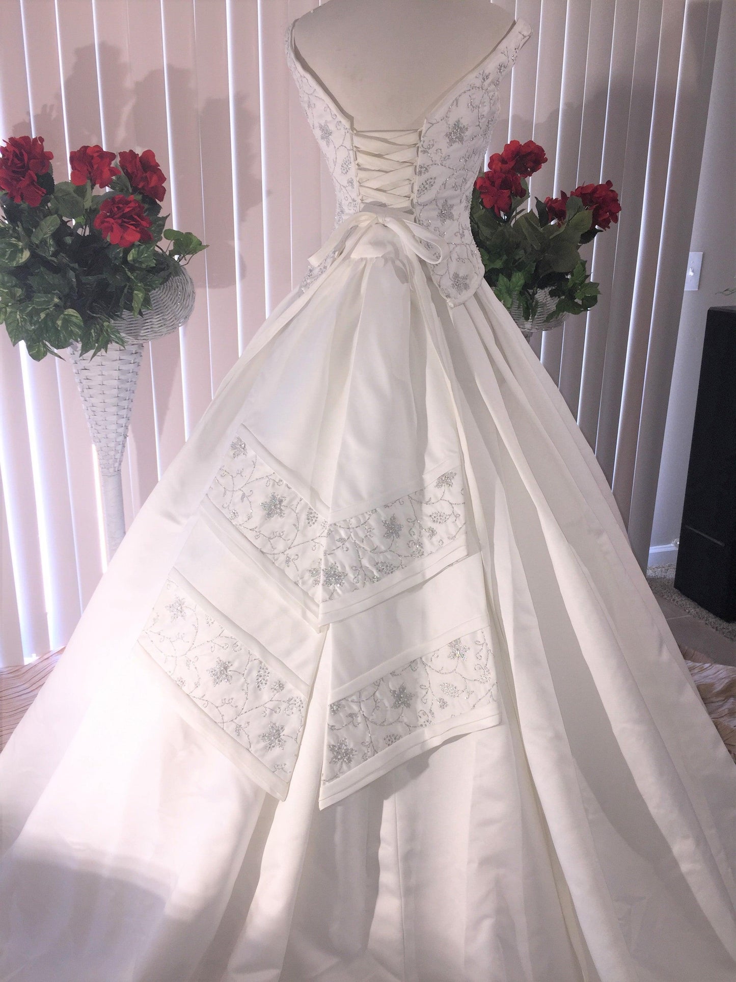 Elizabeth Chevron One of a Kind Wedding Gown - A Walk Thru Time Vintage