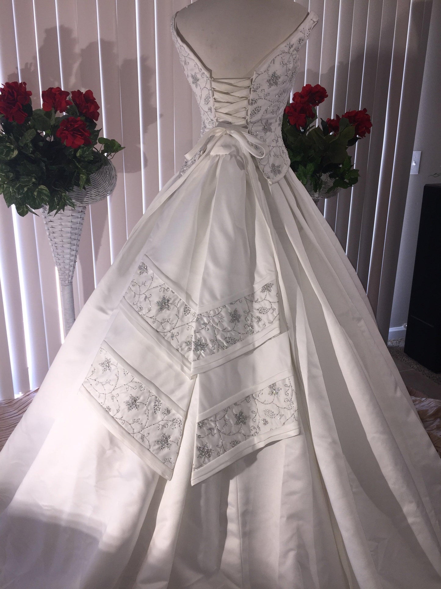 Elizabeth Chevron One of a Kind Wedding Gown - A Walk Thru Time Vintage