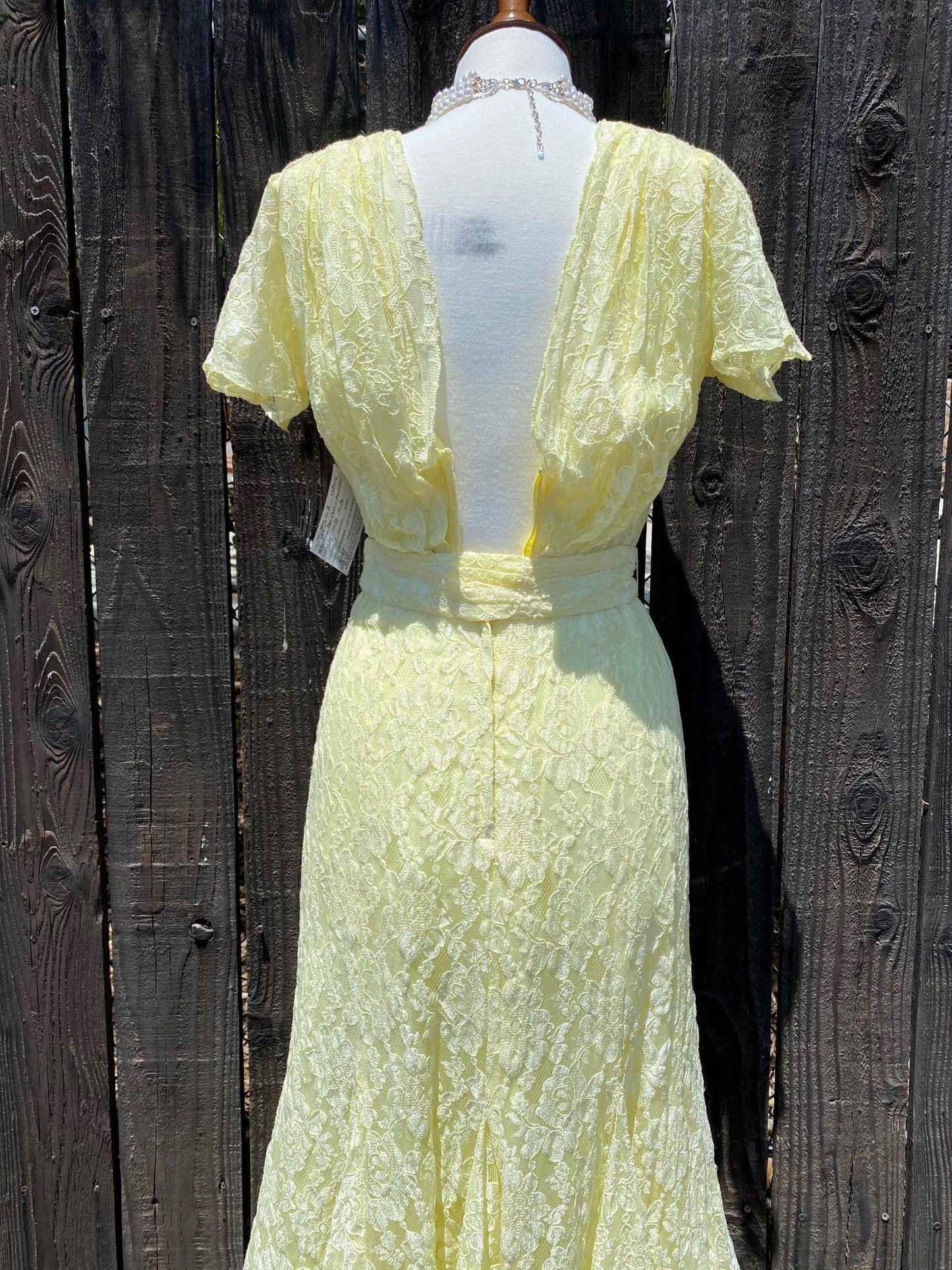 1980's Yellow Lace Swing Dress - A Walk Thru Time Vintage