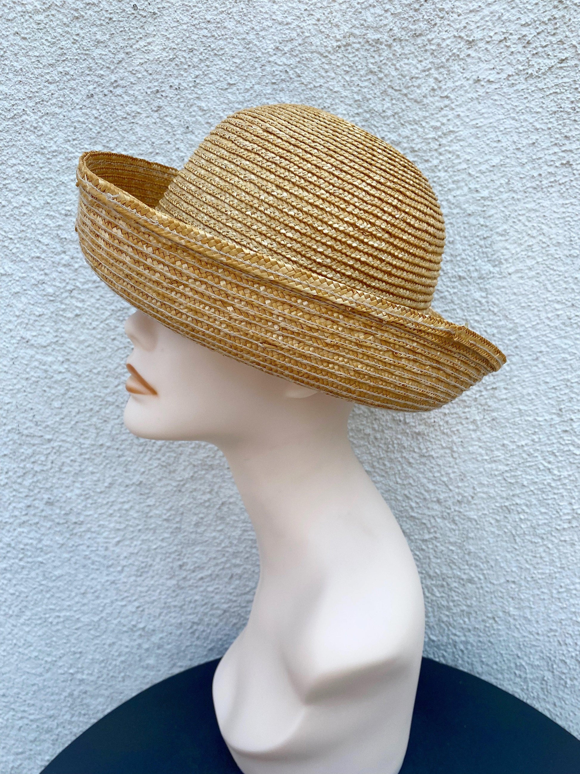 Vintage Yellow Straw Hat - A Walk Thru Time Vintage