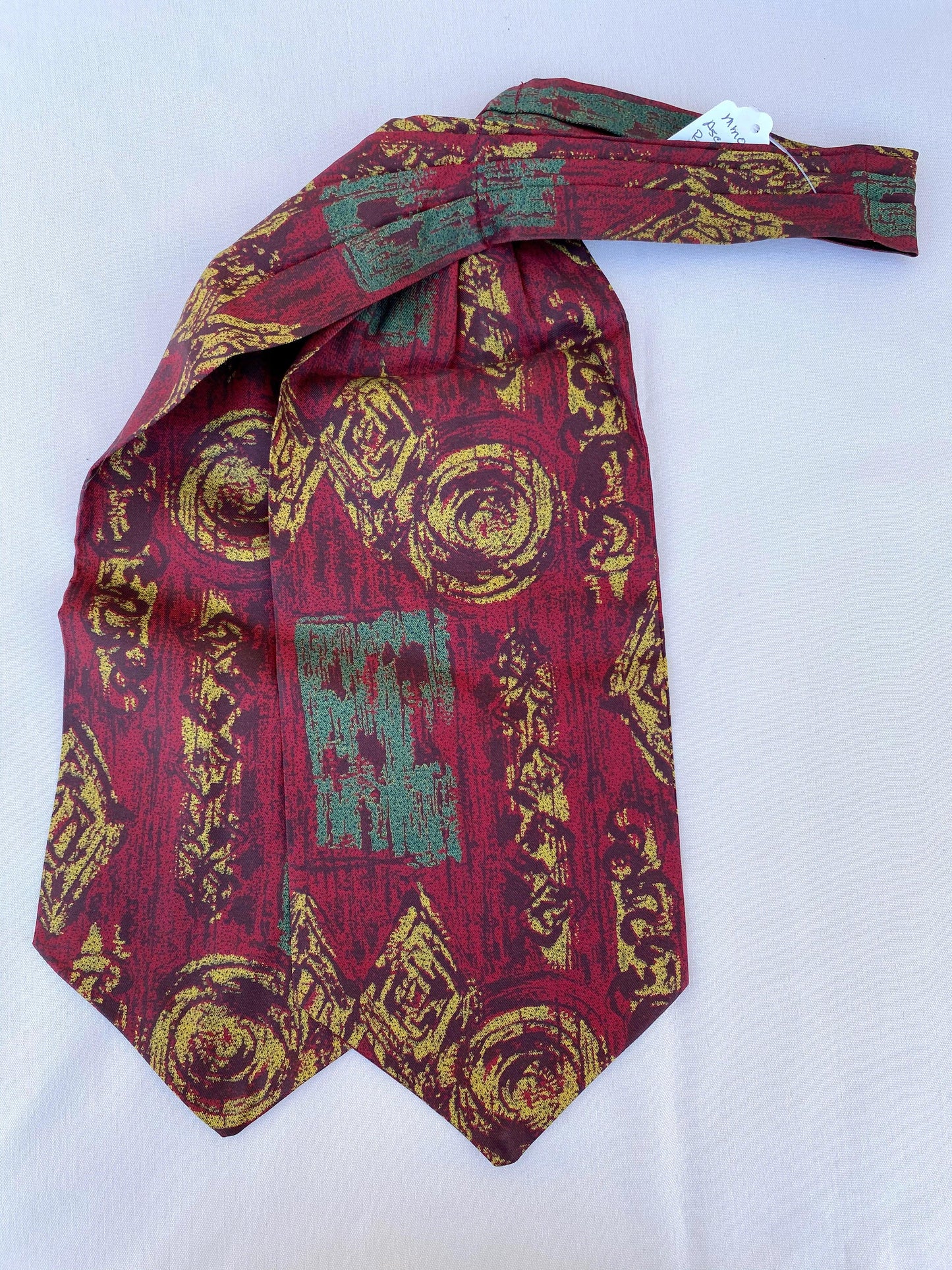 Red with Brown, Green & Gold Vintage Ascot - A Walk Thru Time Vintage