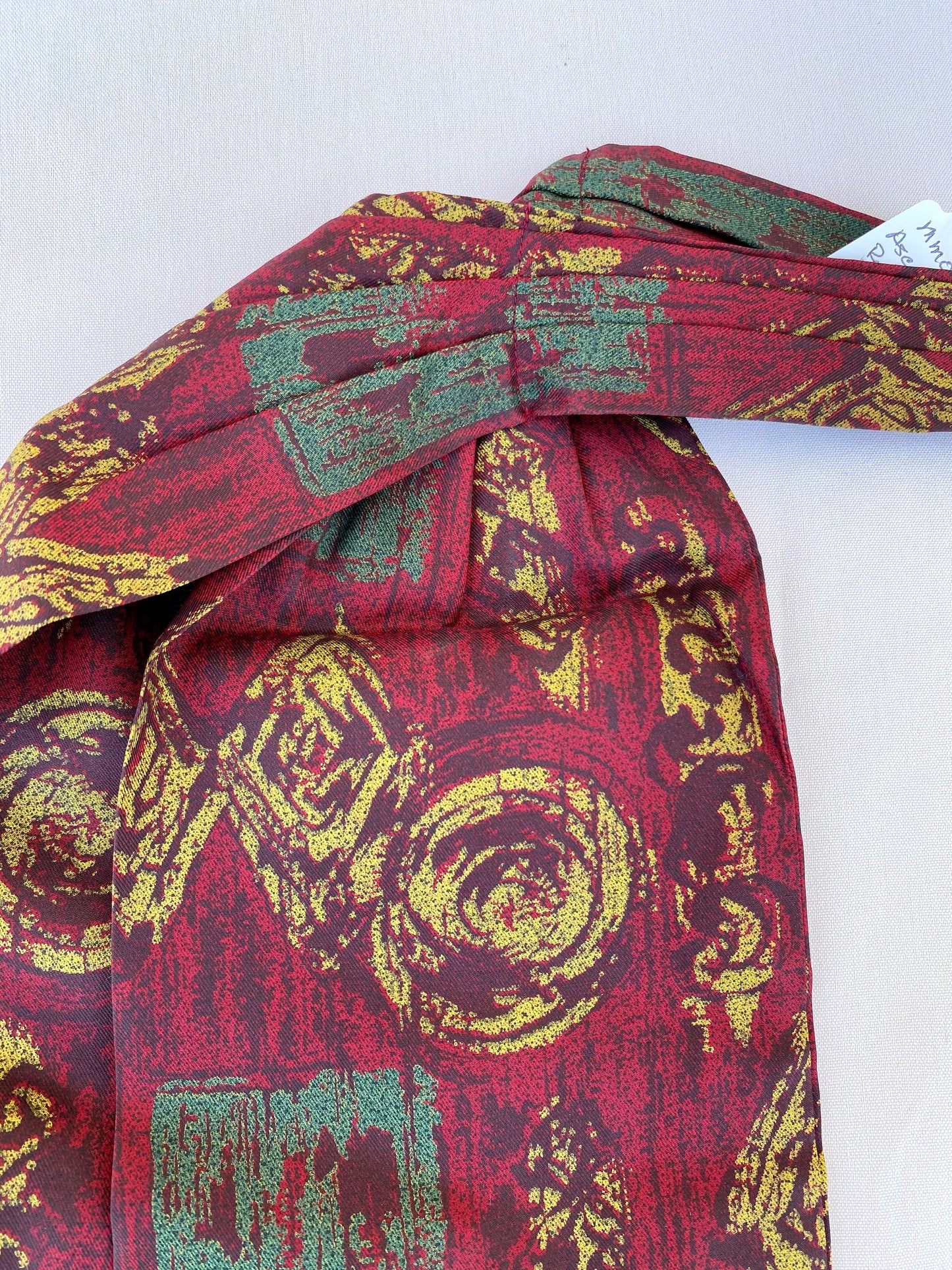 Red with Brown, Green & Gold Vintage Ascot - A Walk Thru Time Vintage
