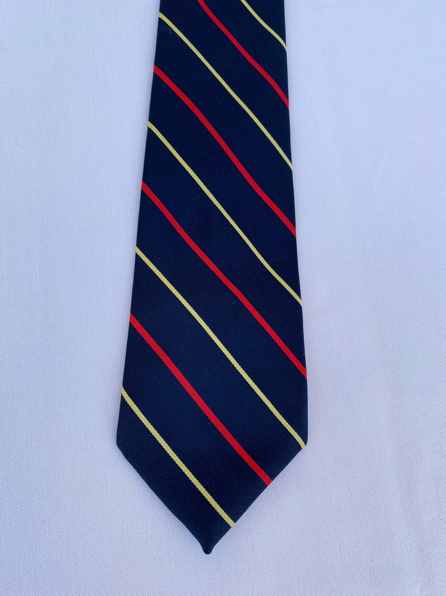 Navy Blue Horizontal Striped Tie - A Walk Thru Time Vintage