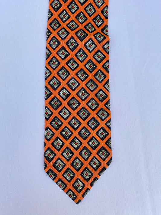 Orange Diamond Tie - A Walk Thru Time Vintage