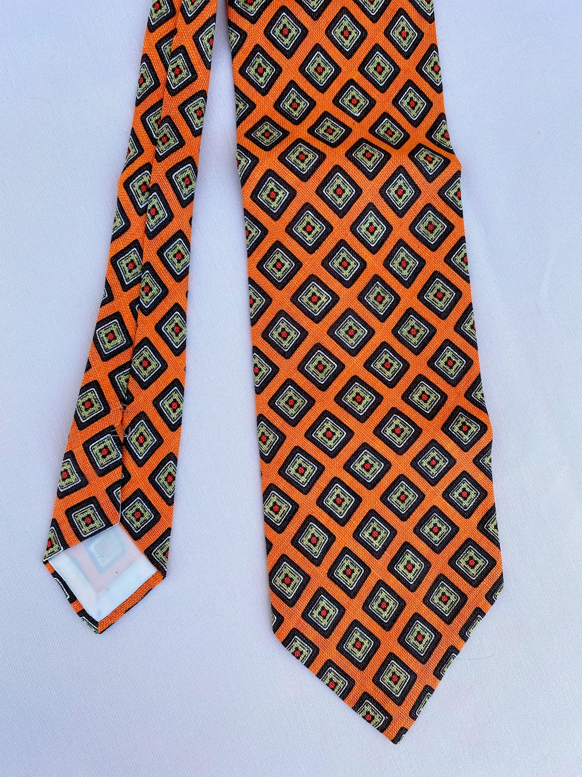 Orange Diamond Tie - A Walk Thru Time Vintage