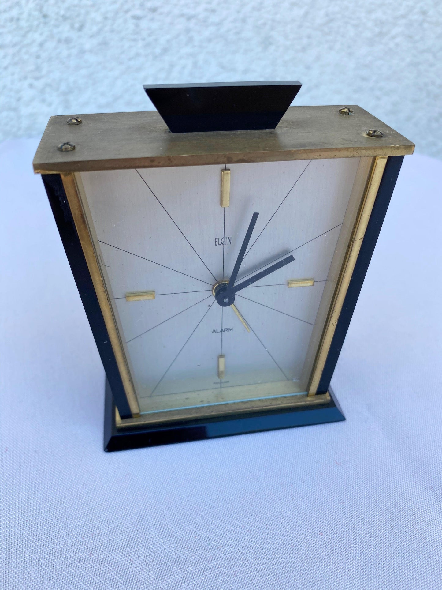 1950's Lucite Elgin German Clock Desk Alarm Carriage Bradley Time - A Walk Thru Time Vintage