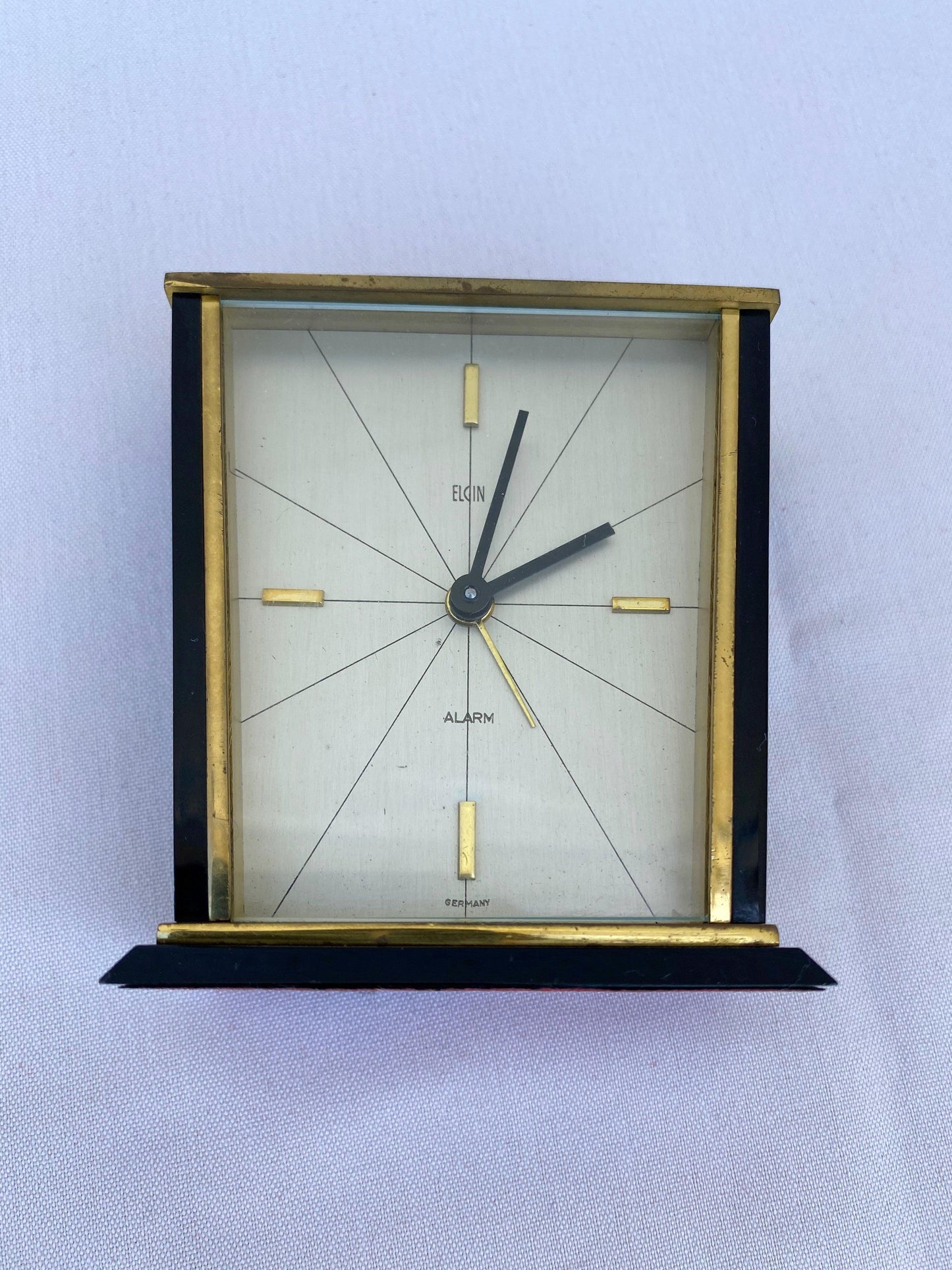 1950's Lucite Elgin German Clock Desk Alarm Carriage Bradley Time - A Walk Thru Time Vintage