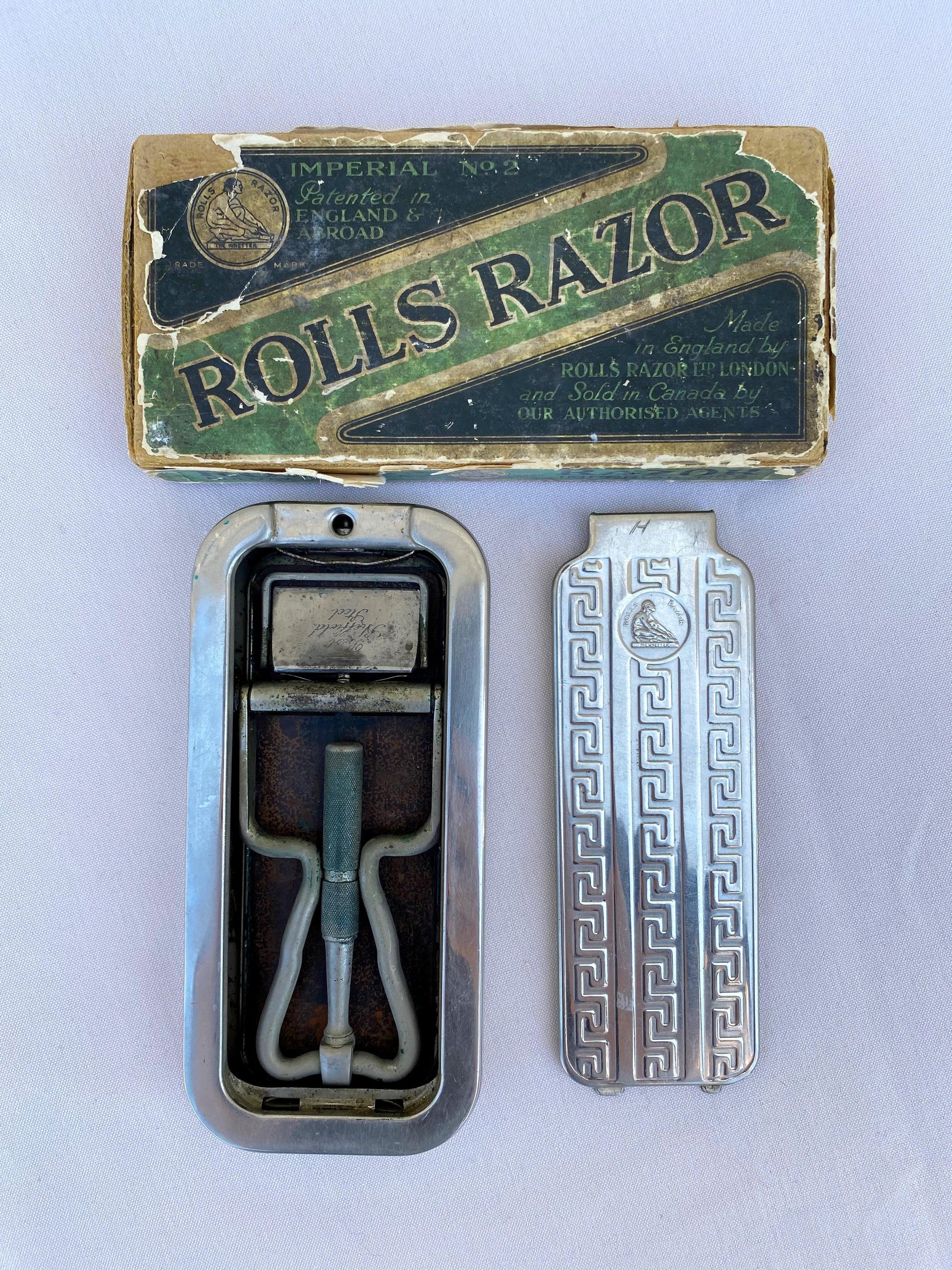 1920's Vintage Silver Rolls Razor English Shaving Kit - A Walk Thru Time Vintage
