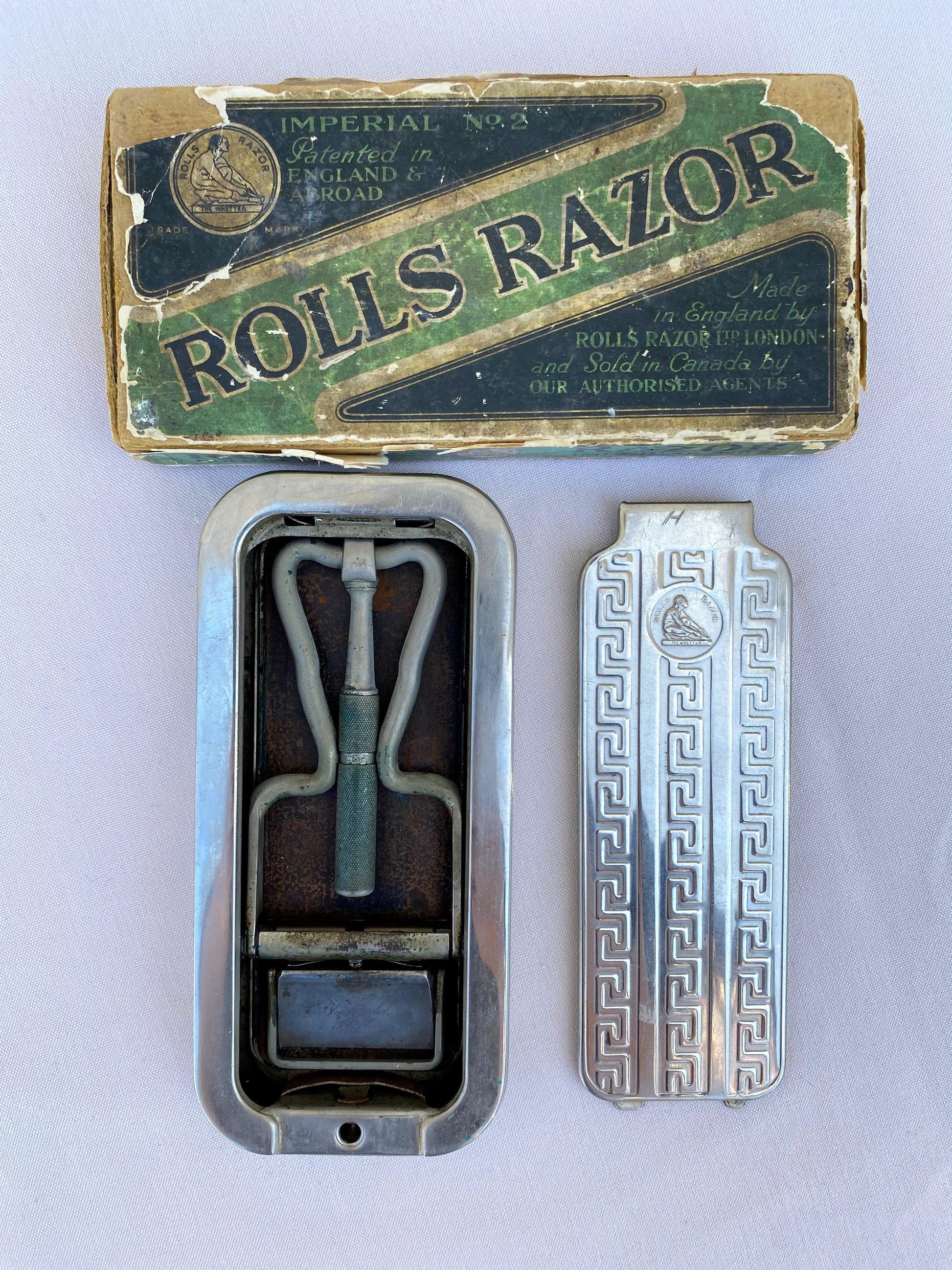 1920's Vintage Silver Rolls Razor English Shaving Kit - A Walk Thru Time Vintage