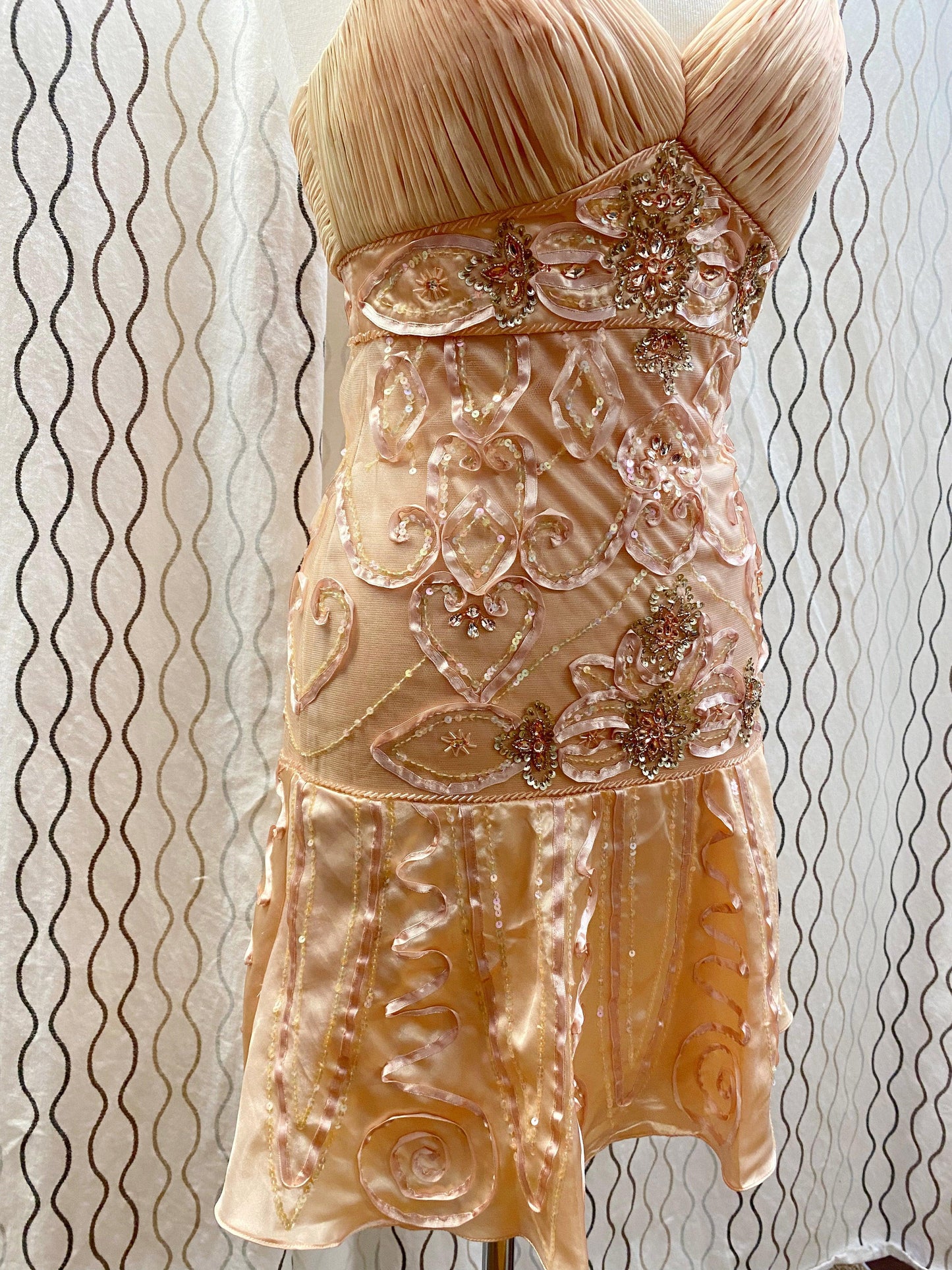Pink Beaded 1920's Reproduction Gatsby Dress - A Walk Thru Time Vintage